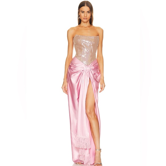 Revolve Bronx and Banco Gina Gown in Pink & Nude